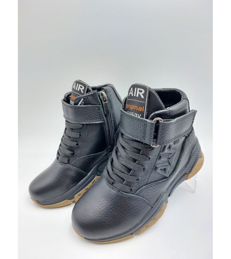 21-20 Чорні  (Дитячі, Шкіра флотар + шкіра лицьова)