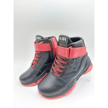 21-20 Чорно-червоні, (Дитячі, Шкіра флотар + шкіра лицьова)